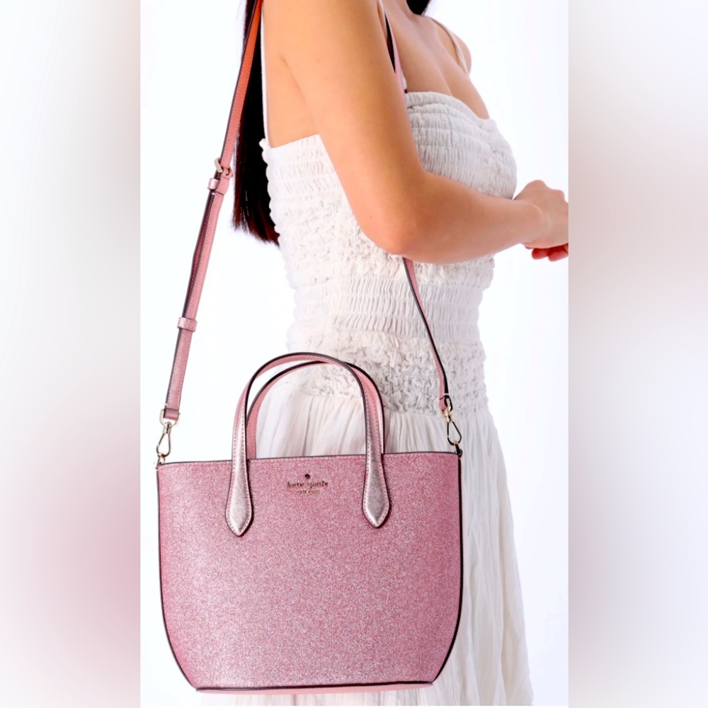 NWOT Kate spade pink glitter holiday bag 🔥